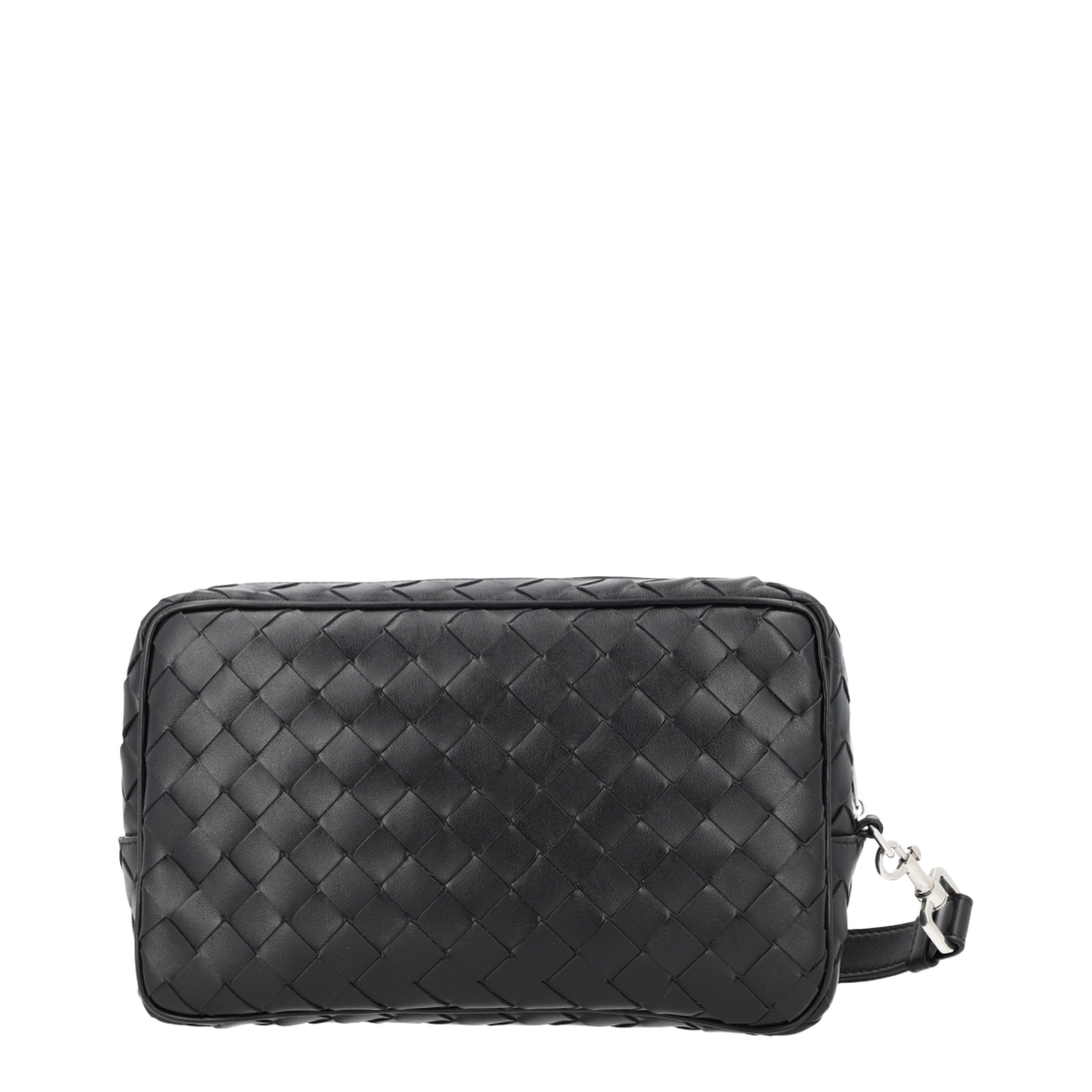 Intrecciato Pouch With Wristlet in Black