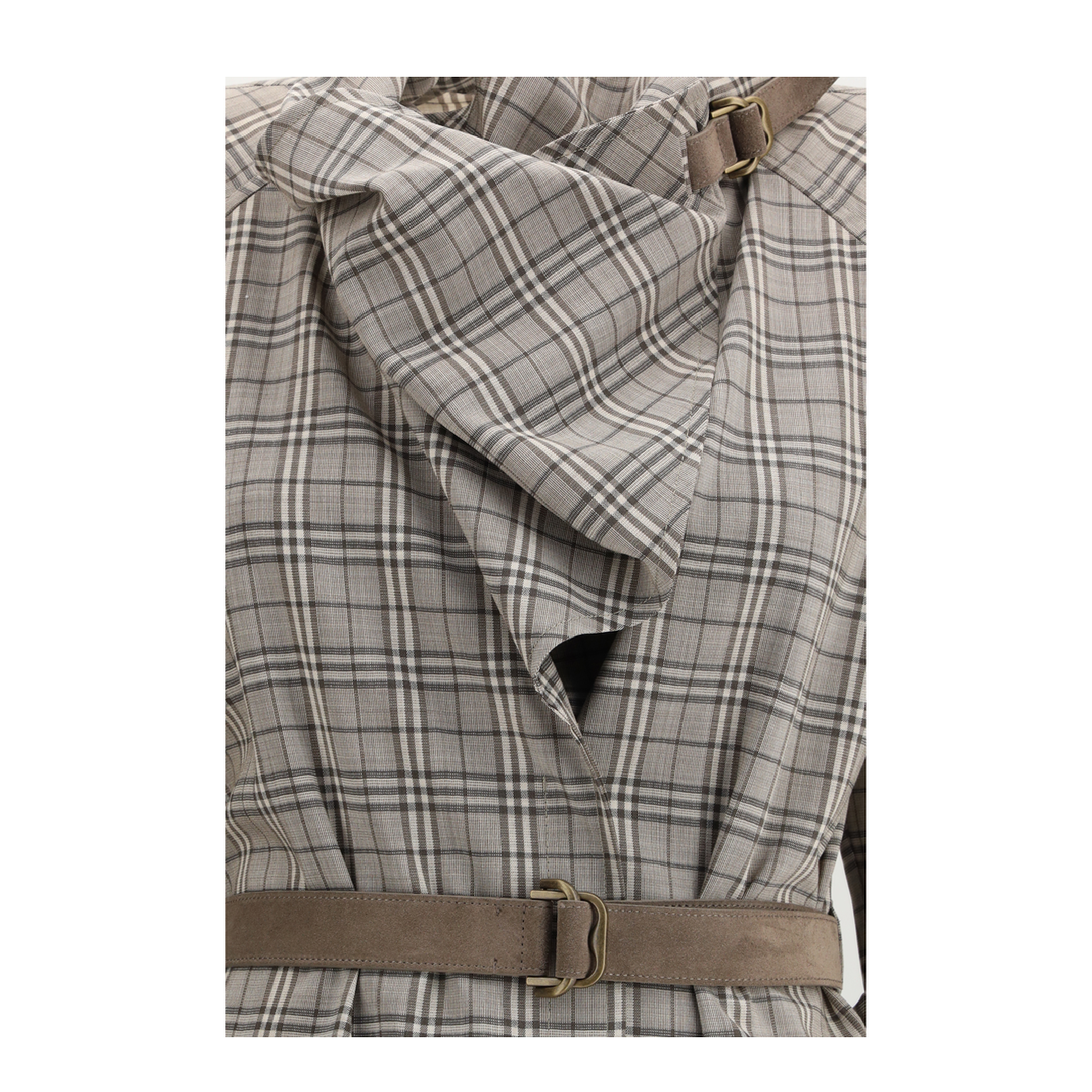 MAYFEYR - Burberry - Wool Check Dress With A Shawl Collar - 8118175