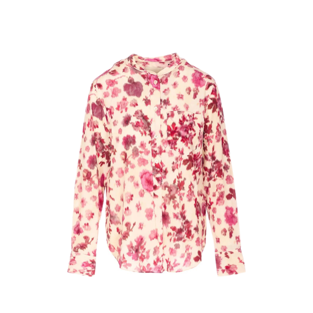 Silk Rose Print Blouse
