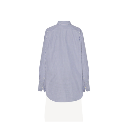 Oversized Shirt in Striped Poplin