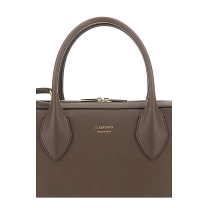 Brown Handbag With Three Zips