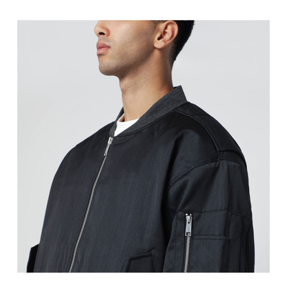 MAYFEYR - Entire Studios - Grey Wool Blend Bomber Jacket - ESU-W25-1048WOGR