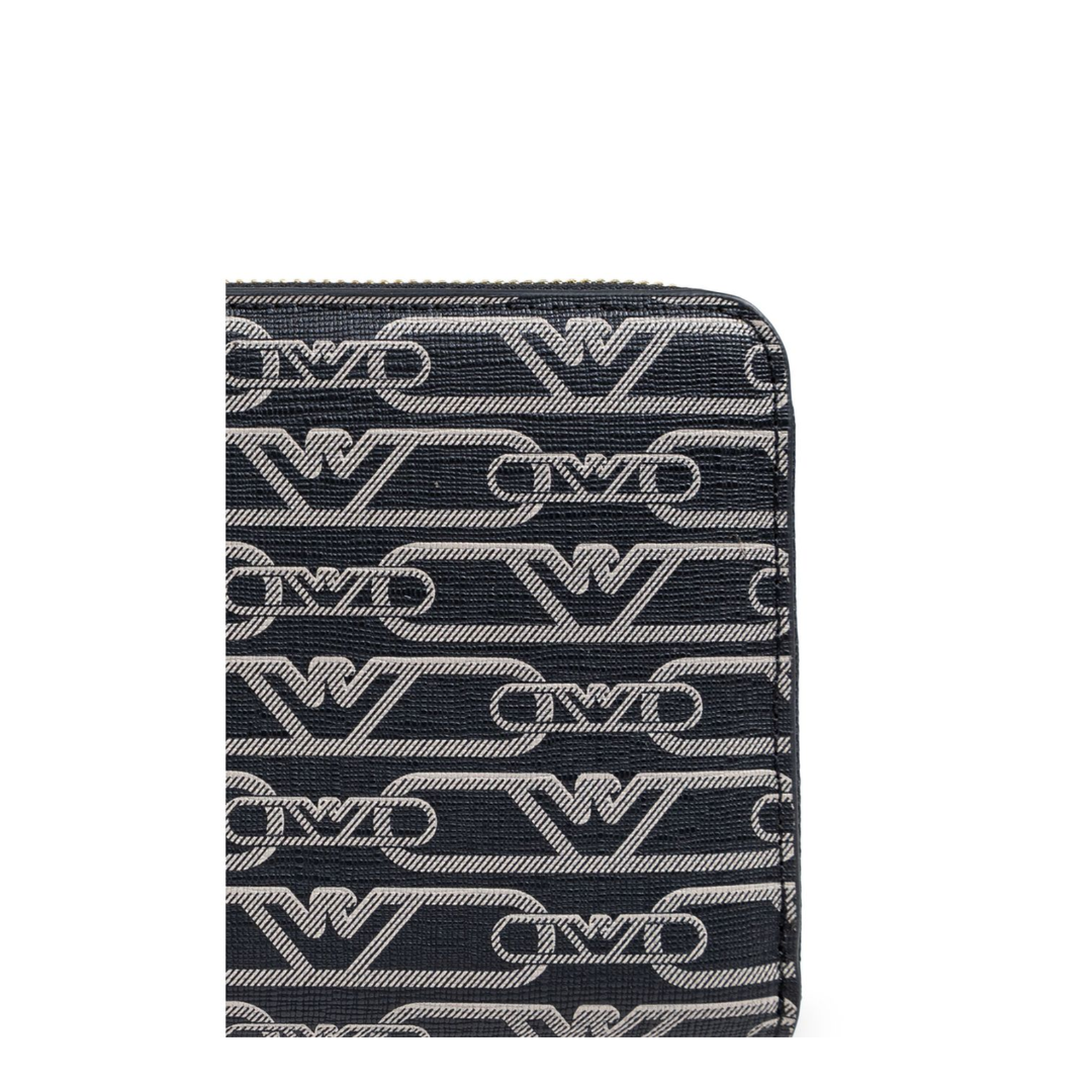 Zip-around wallet with all-over monogram print