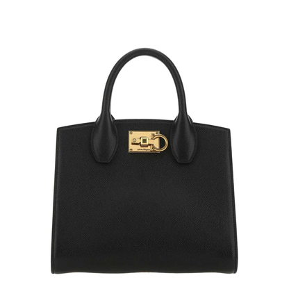 Black Leather The Studio Handbag