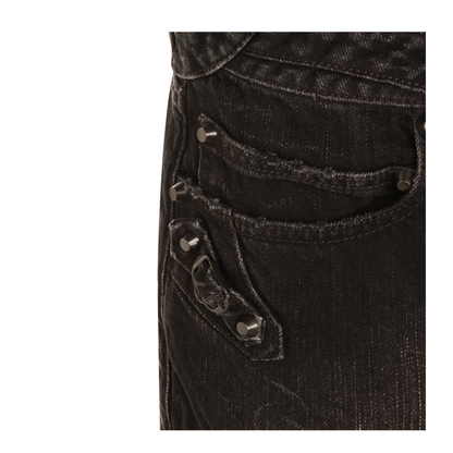 Black Denim City Mini Skirt