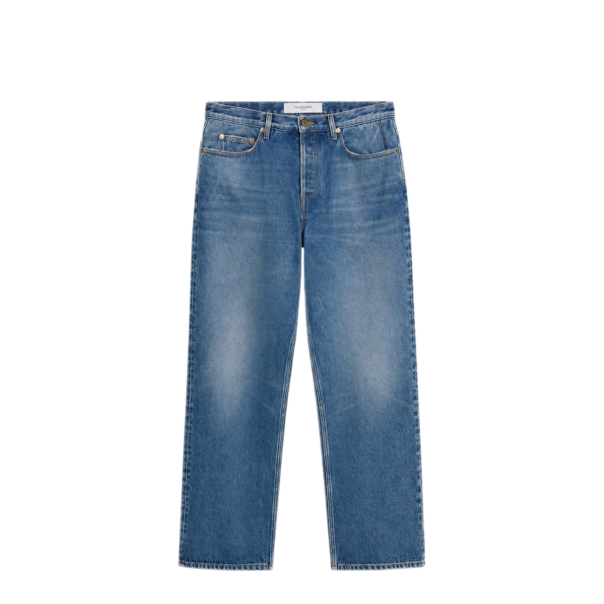 Blue Medium Wash Loose Jeans