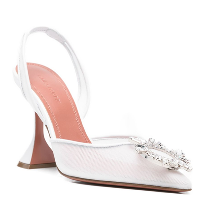 MAYFEYR - Amina Muaddi - With Heel White - 13S362832BEGWHITE