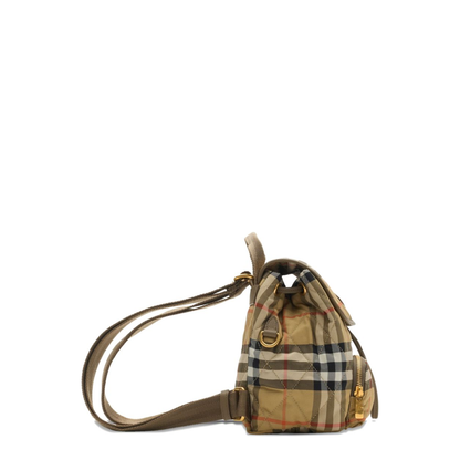 Horseshoe Mini Quilted Polyamide Backpack - Sand Beige