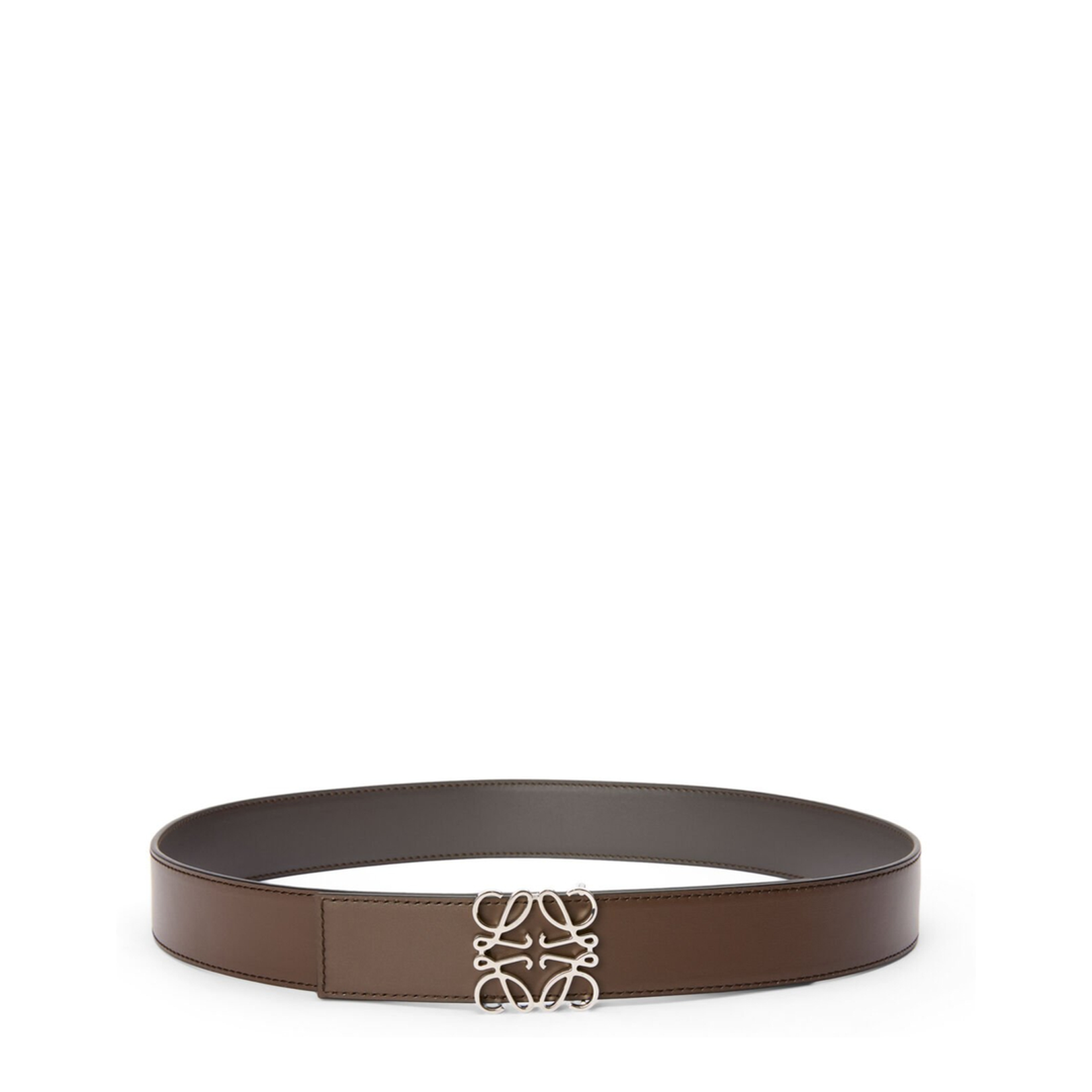 Reversible Anagram Belt in Smooth Calfskin Grey