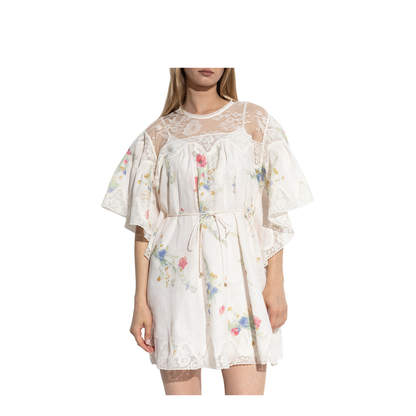Oversize Dress with Floral Motif