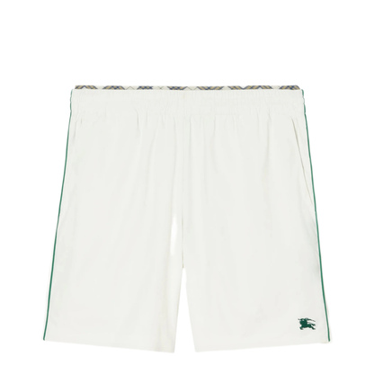 White Stretch Nylon Bermuda Shorts