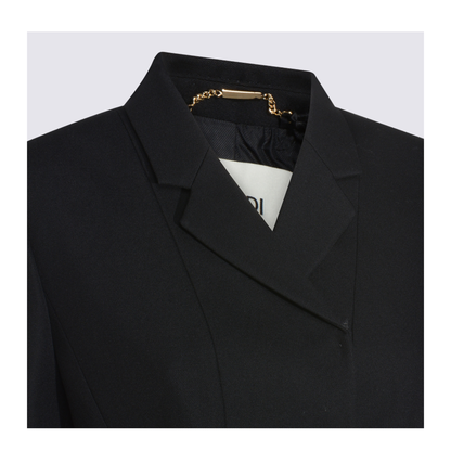 Black Grain de Poudre Wool Jacket