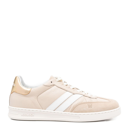 Calf Leather Sneakers with White Stripe Powder