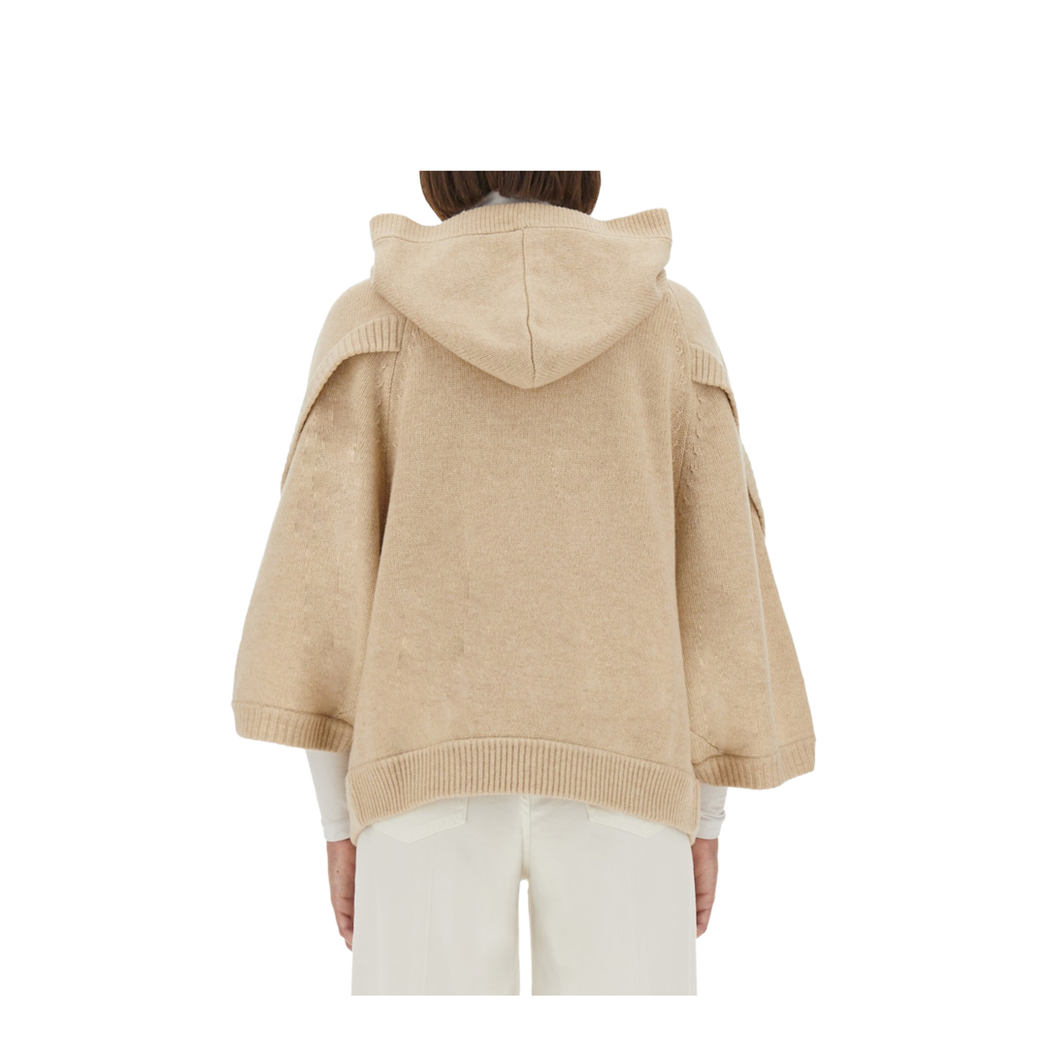 Hooded Cardigan in Wool and Cashmere - Grey