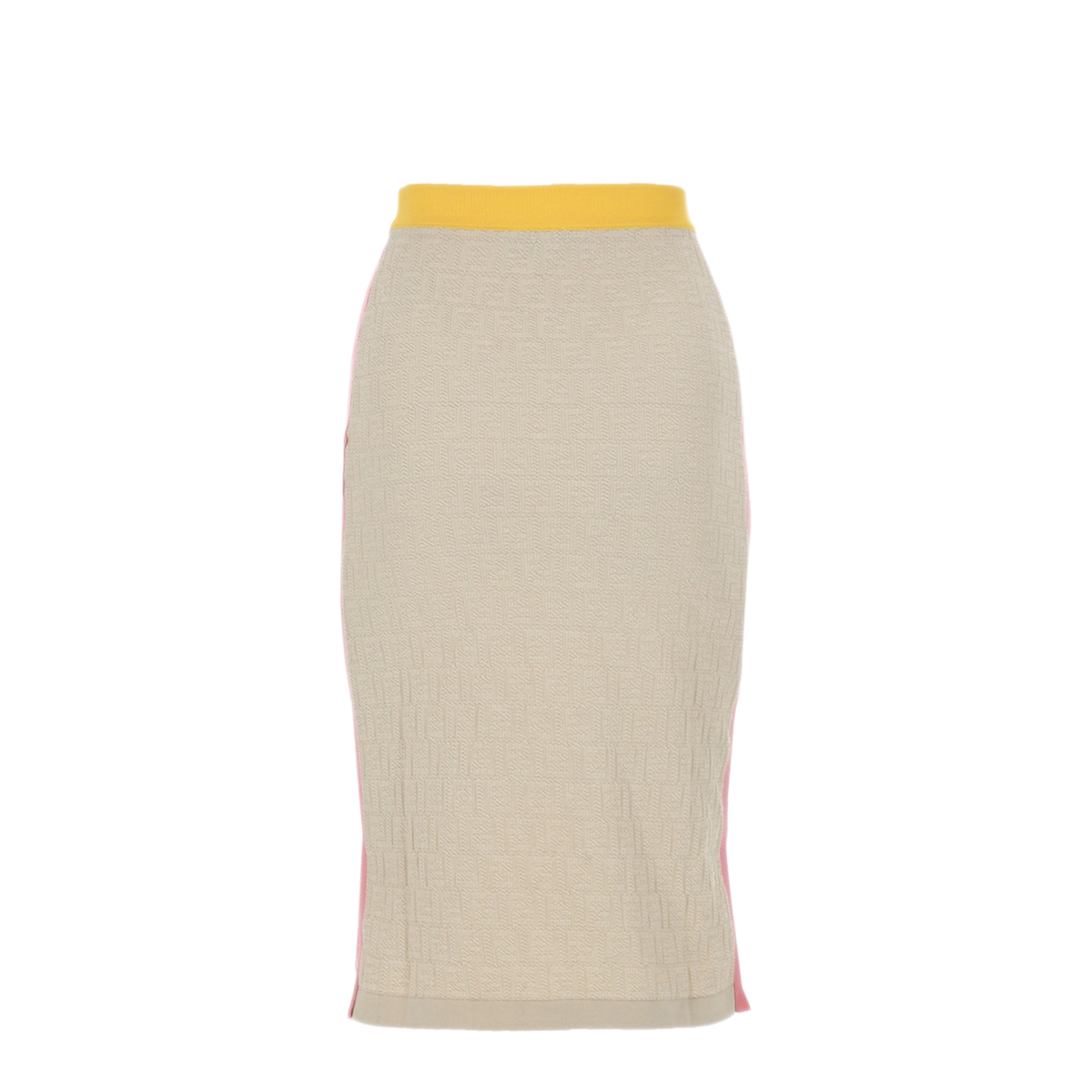 Light Beige Cotton And Silk Skirt