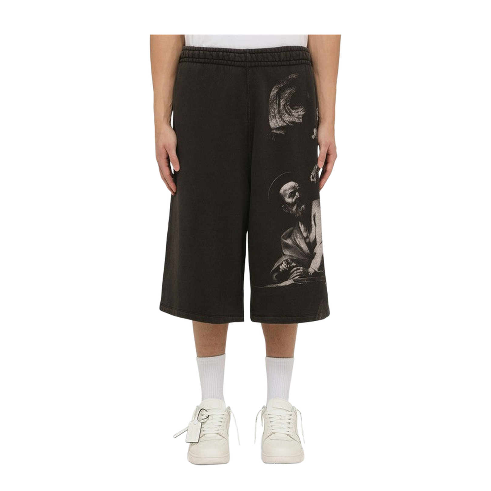 Black Cotton Bermuda Shorts