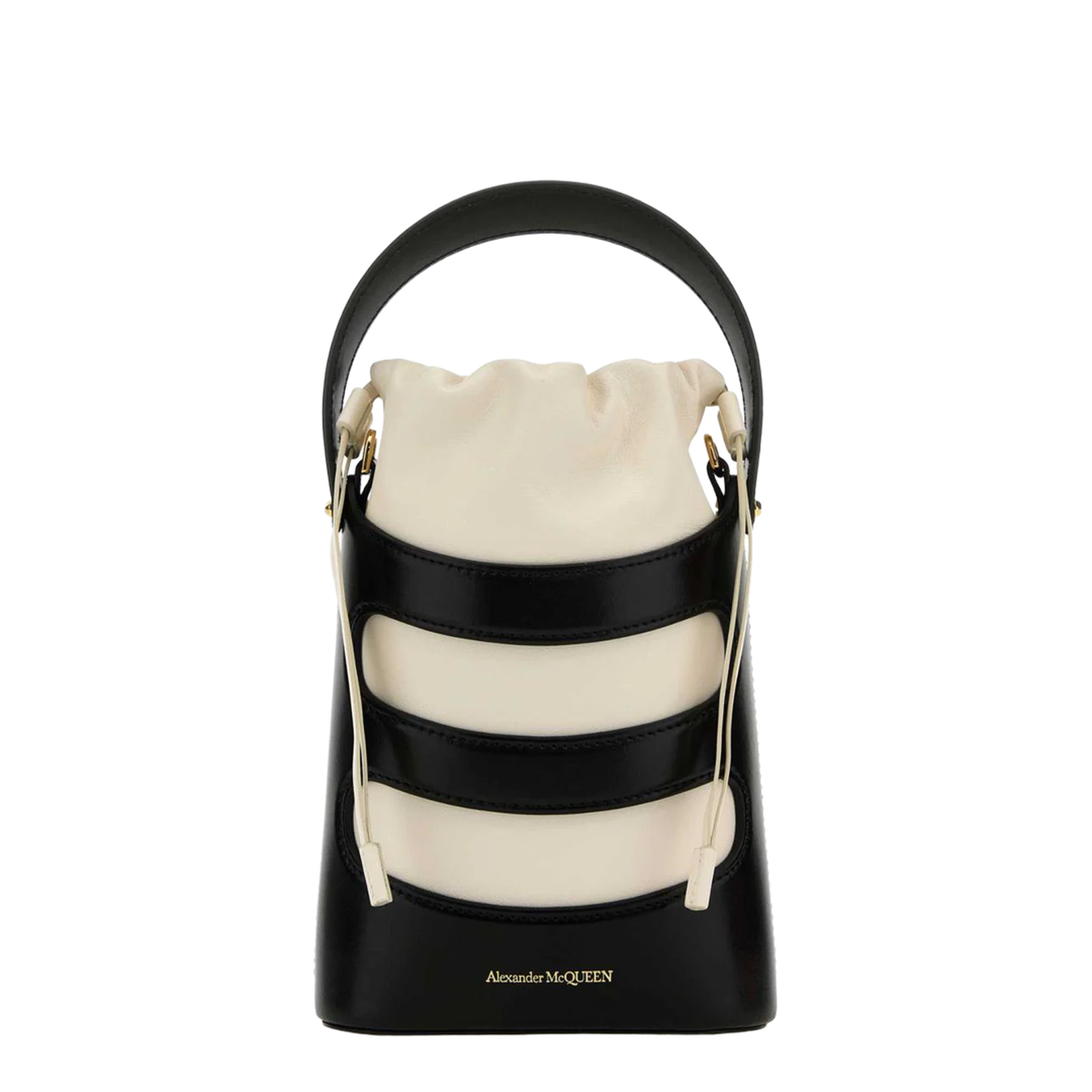 Two-Tone Leather Mini The Rise Bucket Bag