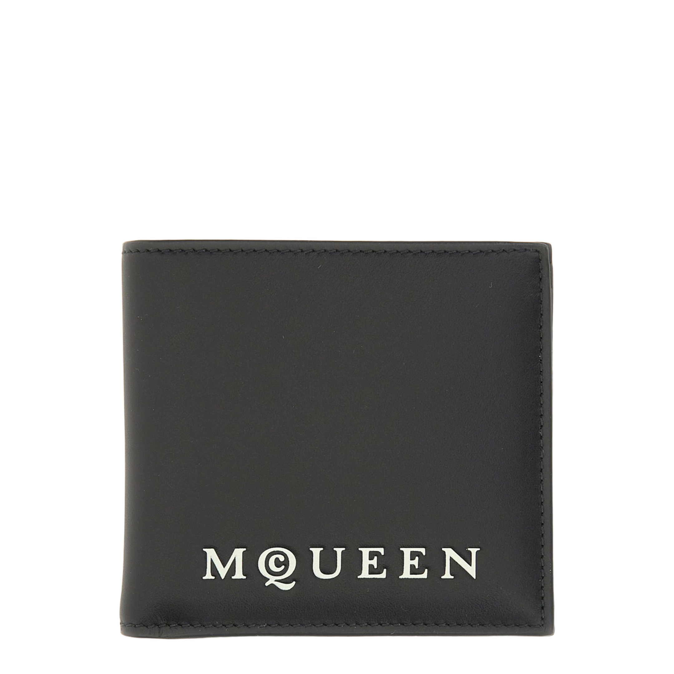Alexander McQueen McQueen Bifold Wallet With Logo In Black Calfskin