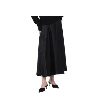 MAYFEYR - Anine Bing - Black Christina Silk Blend Midi Skirt - A-04-11811SIBLK26