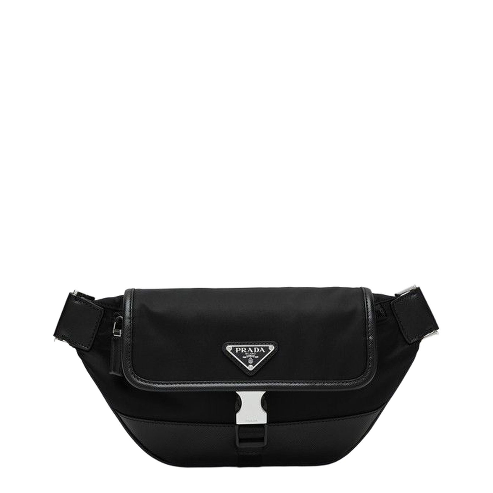 Black Re-Nylon and Saffiano Shoulder Bag