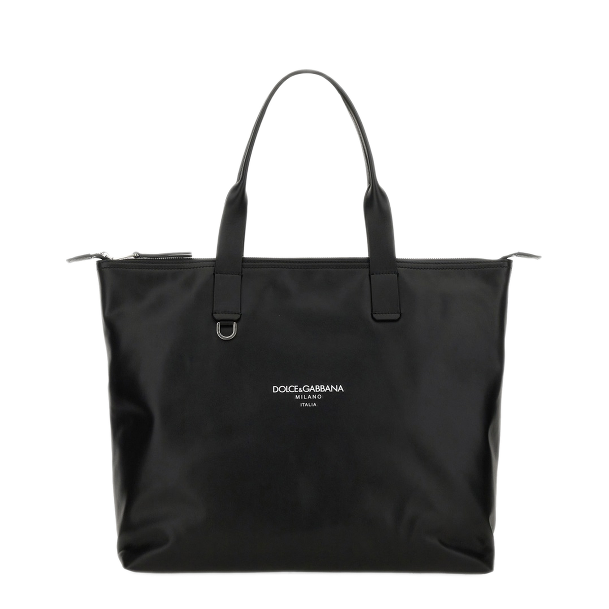 Adamo Medium Calfskin Shopping Bag - Black