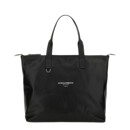 Adamo Medium Calfskin Shopping Bag - Black