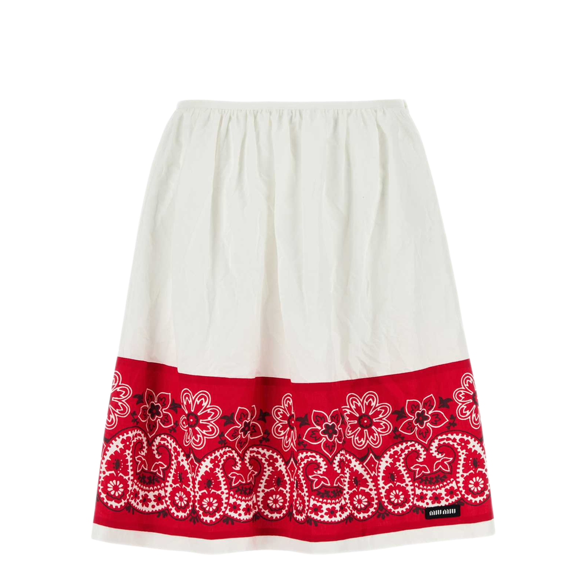 Flame Pleated Poplin Skirt