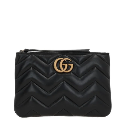 GG Marmont Leather Clutch - Black