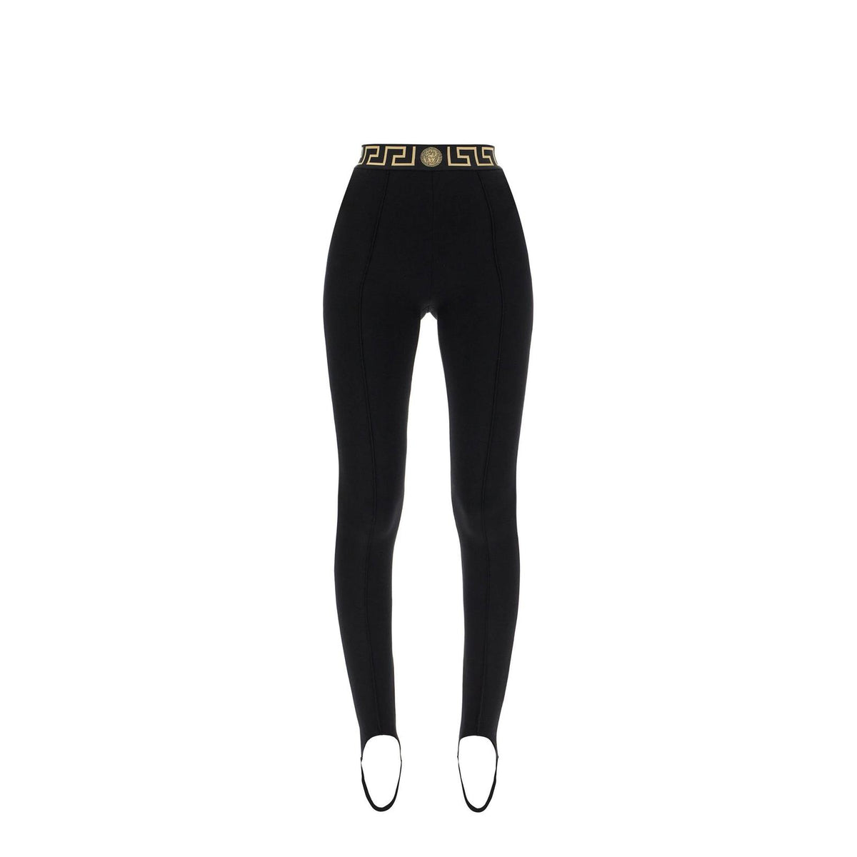 Versace leggings with stirrup and greek band