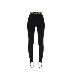 Versace leggings with stirrup and greek band