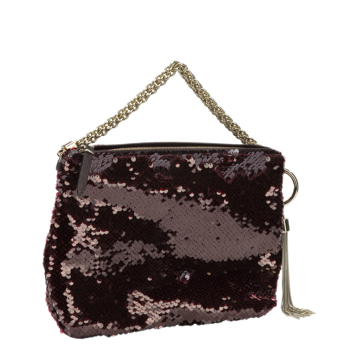 MAYFEYR - Jimmy Choo - Callie Small Handbag - CALLIEGZDDEEPMERLOTLIGHTGOLD