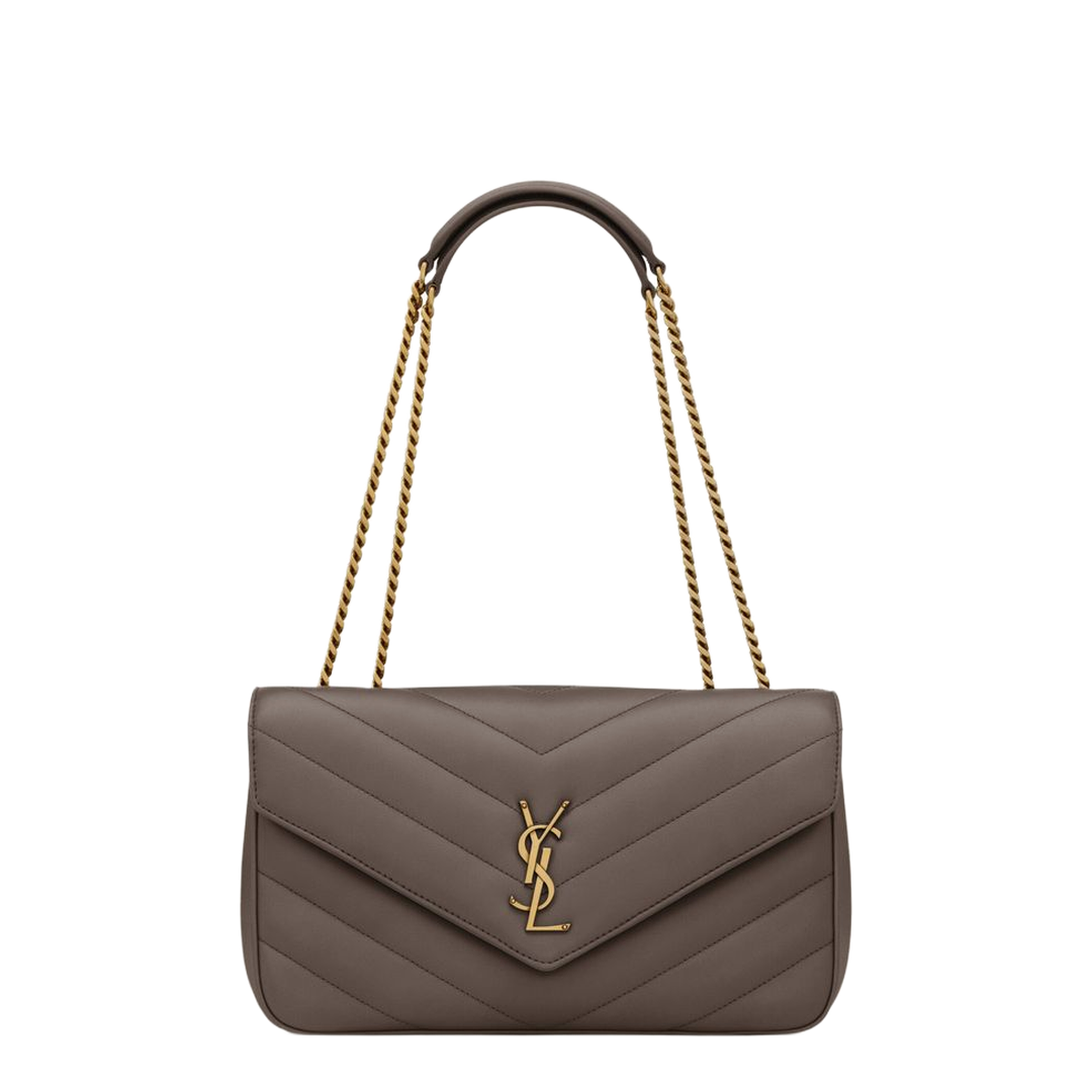 Loulou Medium MATELASSÉ Shoulder Bag Grey