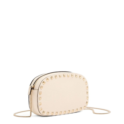Ivory Leather Rockstud Crossbody Bag