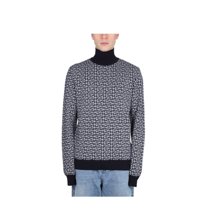 Two-tone wool blend sweater