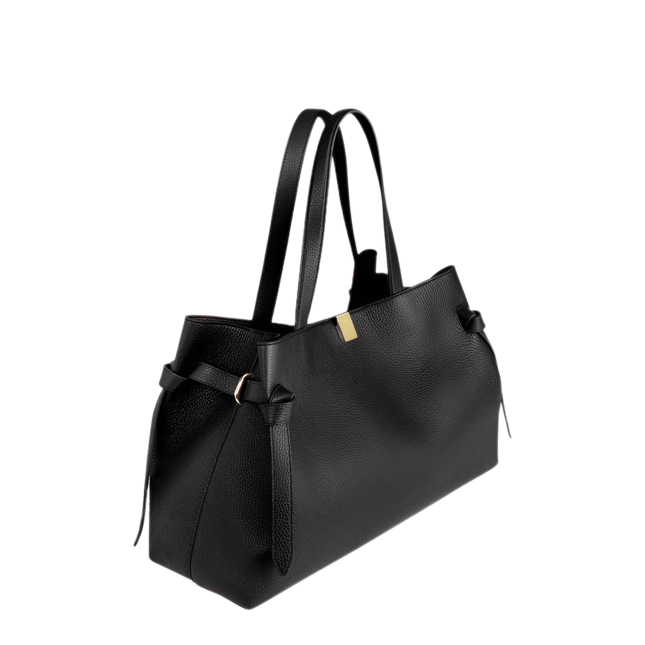 MAYFEYR - Yuzefi - Gyoza Tote In Leather - GYOZATOTEPEBBLEGRAINLEATHERBLACK
