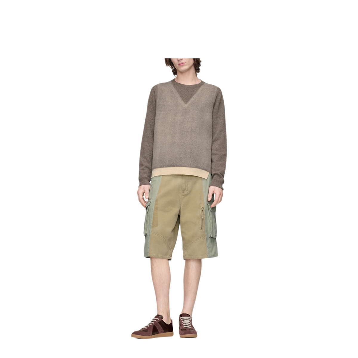 Virgin Wool Crewneck Sweater In Fused Knit