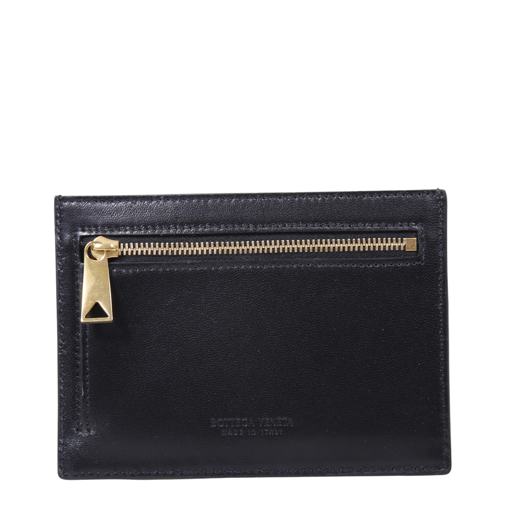Intrecciato Leather Card Holder - Black