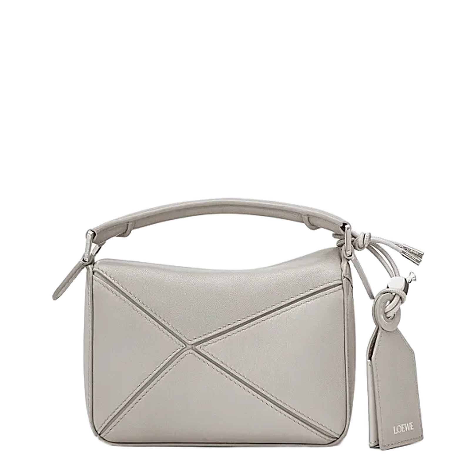 Mini Featherlight Puzzle Bag in Nappa Lambskin Grey