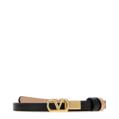 MAYFEYR - Valentino - Black Leather Reversible Belt - 9W2T0SX5ZDMDVW