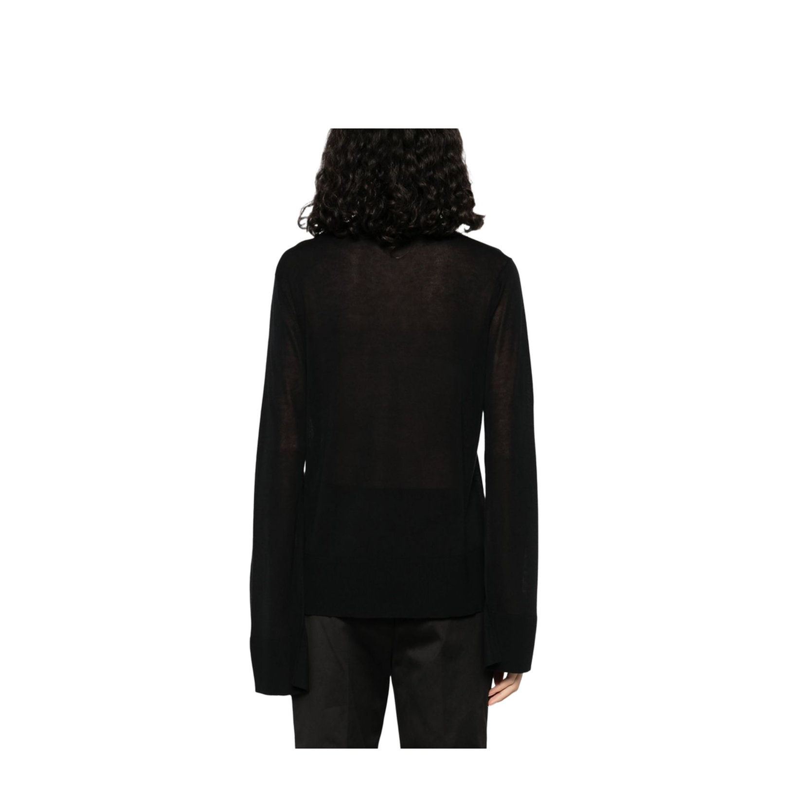 Slit Sleeve Turtleneck Black