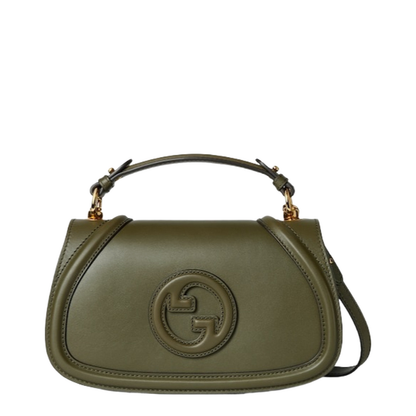 Blondie Medium Top Handle Bag in Forest Green Leather