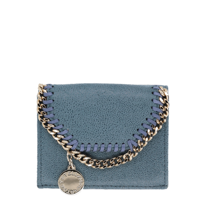 Light Blue Falabella Trifold Wallet With Chain