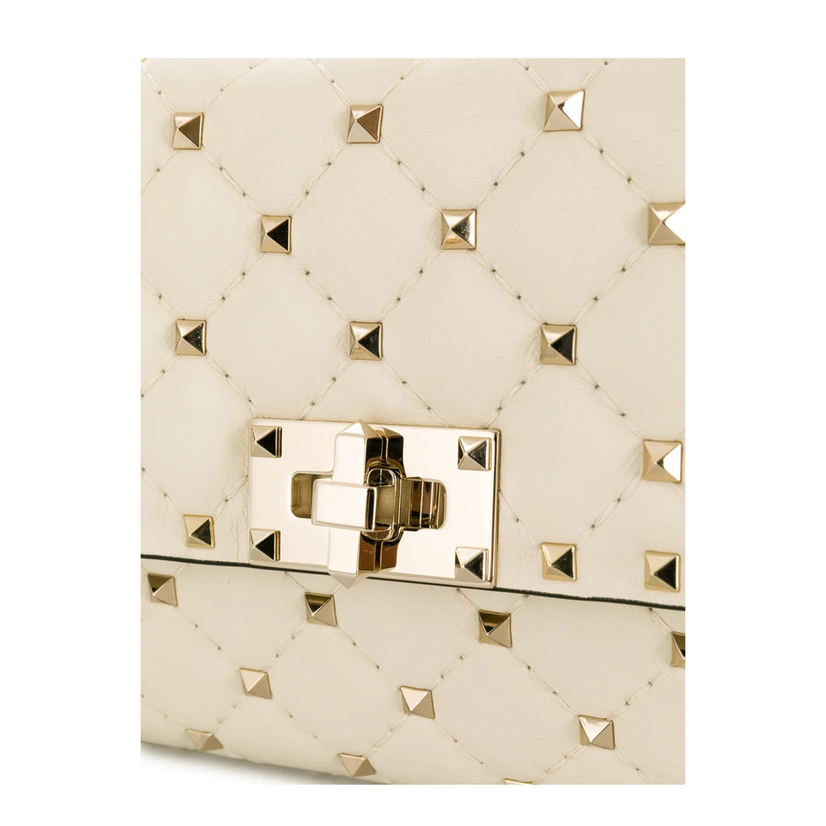 Rockstud Spike Nappa Shoulder Bag - Light Ivory