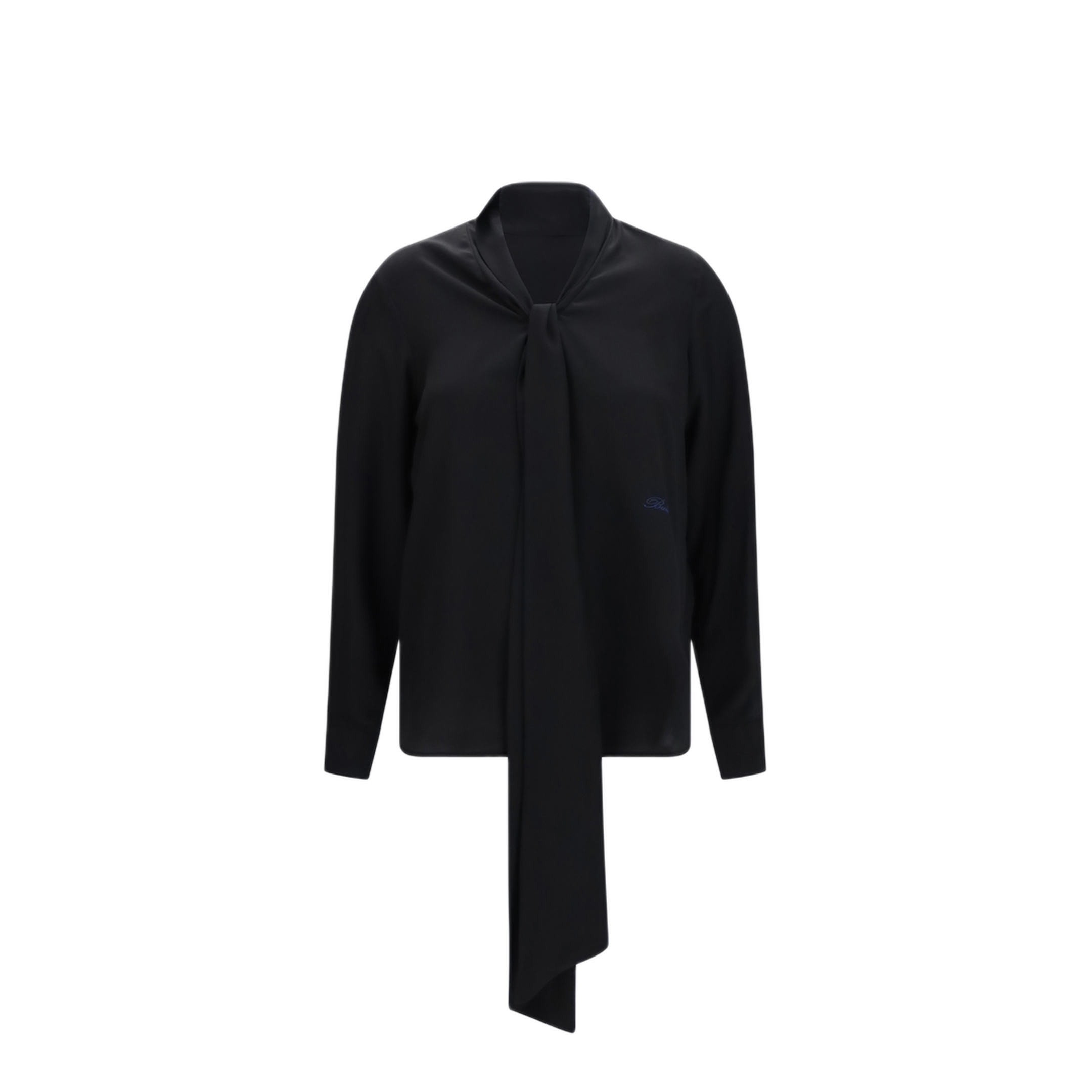 MAYFEYR - Burberry - Silk Blouse With Embroidered Logo And Scarf Detail - 8129795A1189