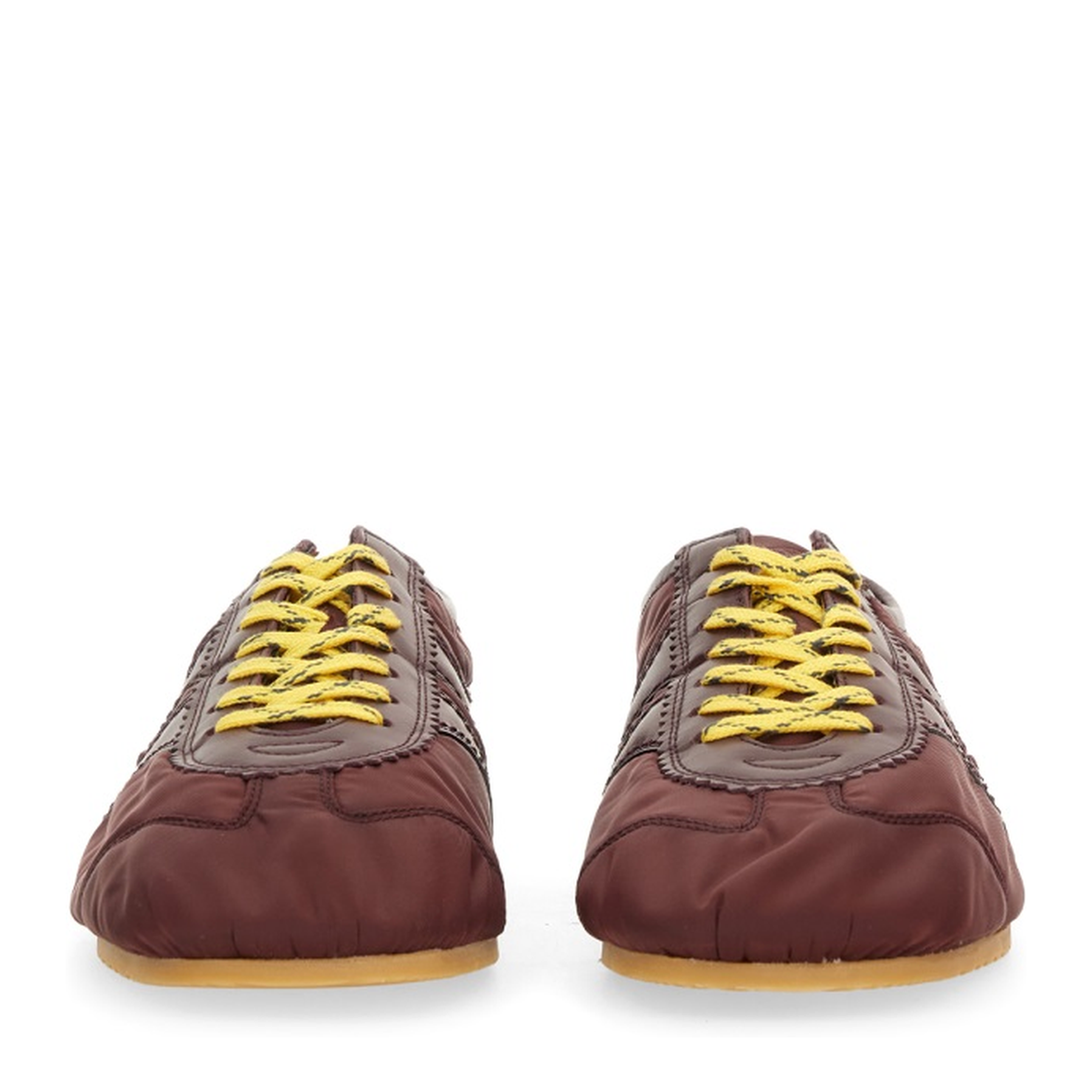 Nylon and Nappa Leather Sneaker Bordeaux