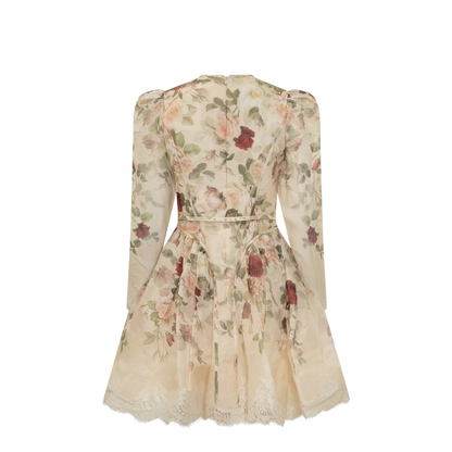 Short Floral Silk Dress