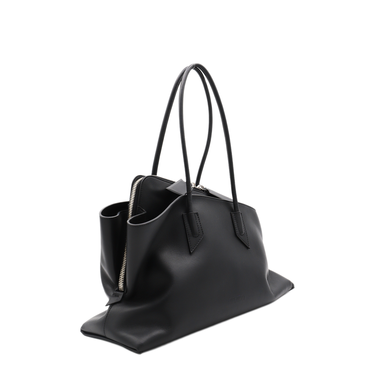 La Passeggiata Medium Calf Leather Top Handle Bag - Black