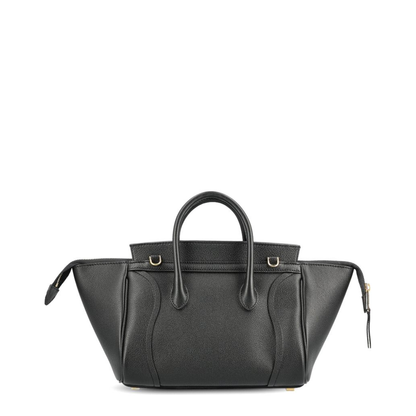 Luggage Small Calfskin Top Handle Bag - Black