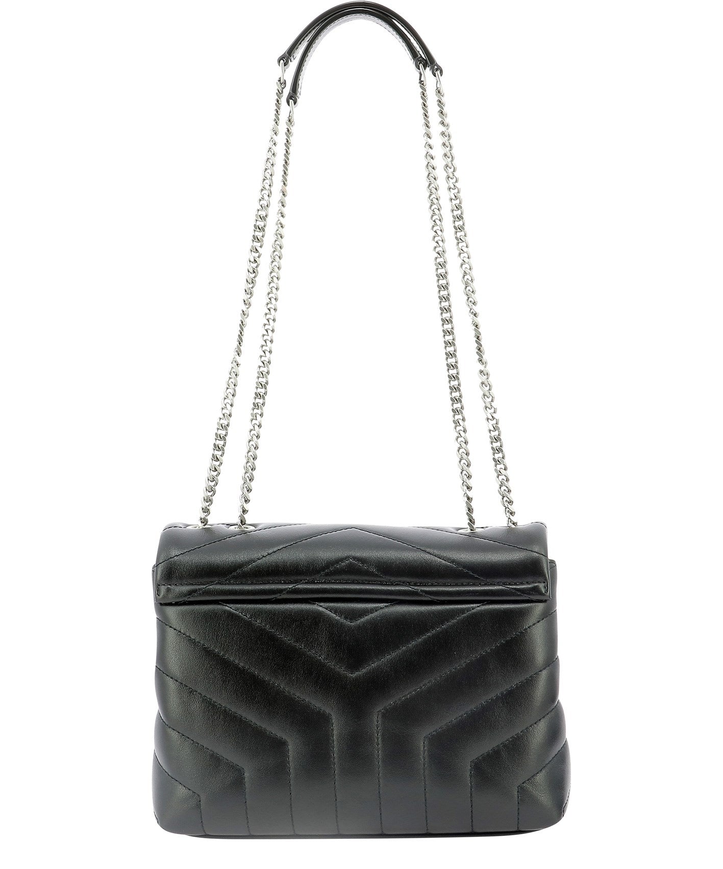 Black Leather Small Loulou Shoulder Bag