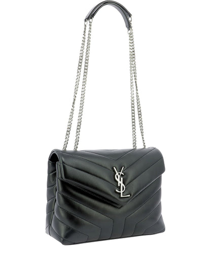 Black Leather Small Loulou Shoulder Bag